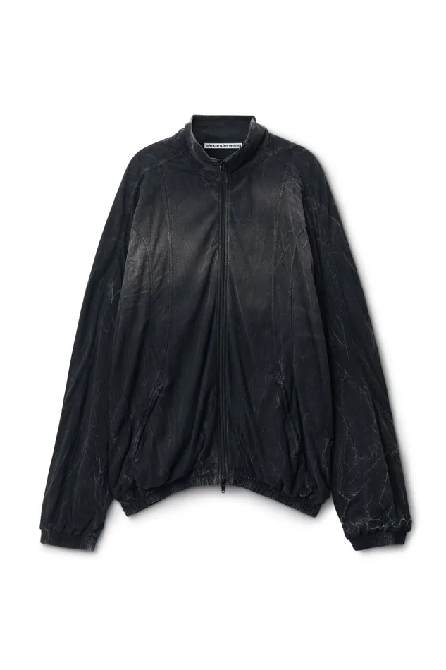 Alexander Wang Outerwear Unisex Creased Print Track Jacket 8211 MenWomen