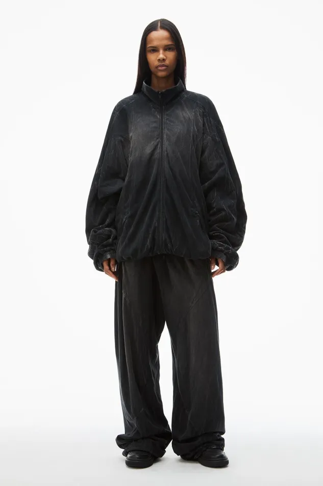 Alexander Wang Outerwear Unisex Creased Print Track Jacket 8211 MenWomen
