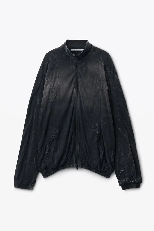Alexander Wang Outerwear Unisex Creased Print Track Jacket 8211 MenWomen