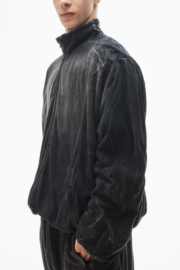 Alexander Wang Outerwear Unisex Creased Print Track Jacket 8211 MenWomen