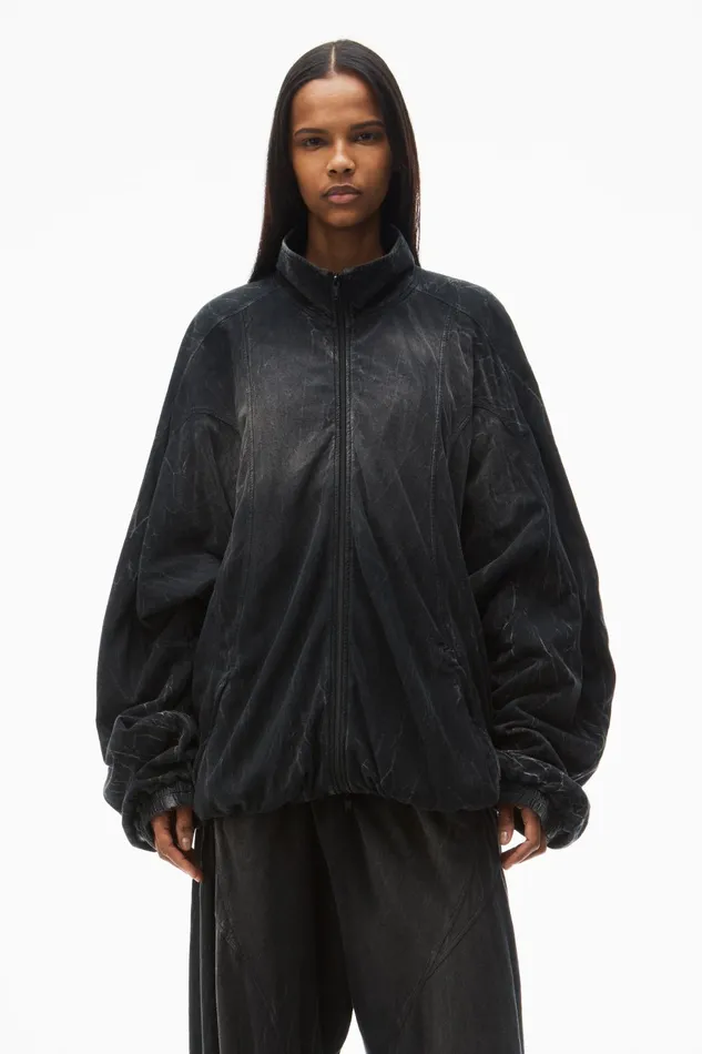 Alexander Wang Outerwear Unisex Creased Print Track Jacket 8211 MenWomen