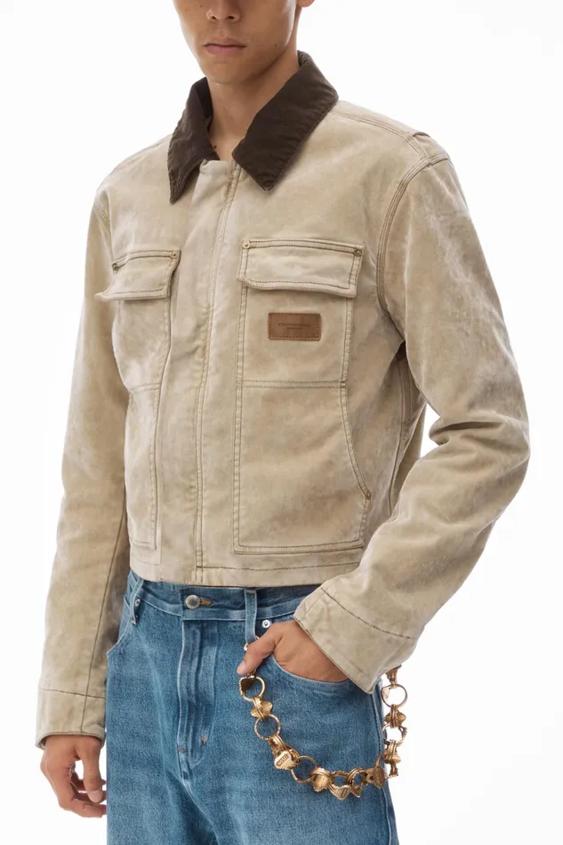 Alexander Wang Outerwear Workwear Jacket With Weathered Flocking 8211 Men