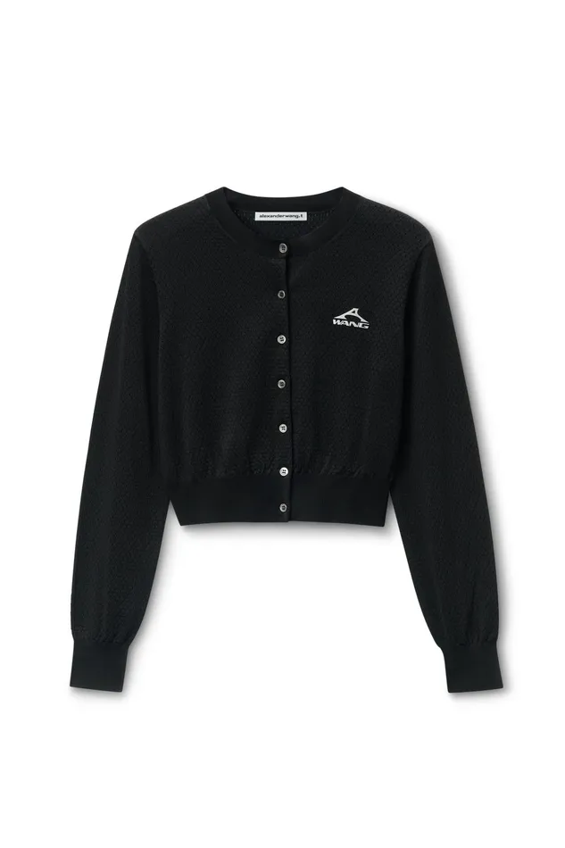 Alexander Wang Sweaters Cropped Athletic Mesh Cardigan 8211 Women