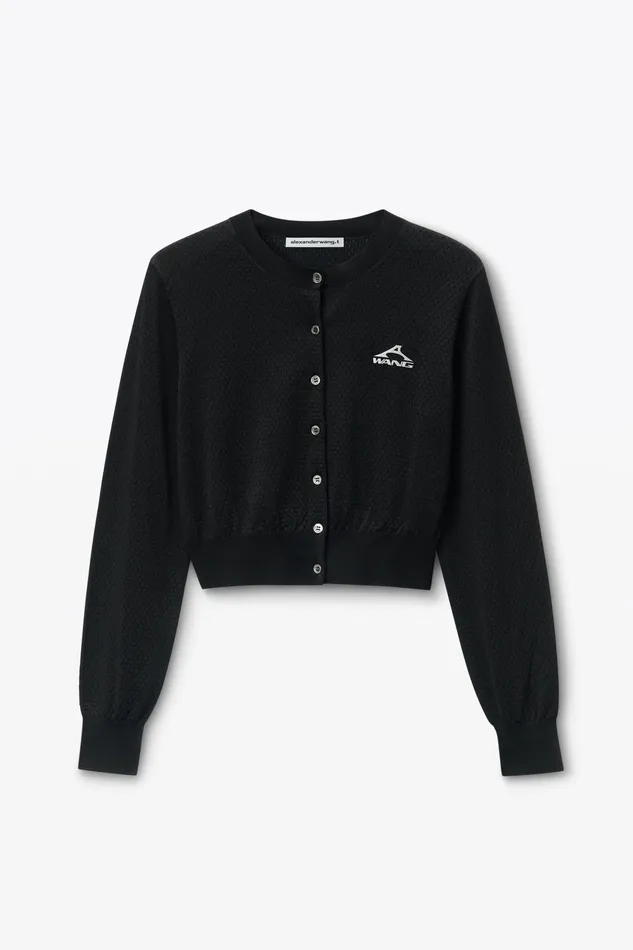 Alexander Wang Sweaters Cropped Athletic Mesh Cardigan 8211 Women