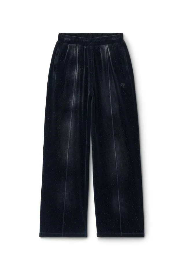 Alexander Wang Sweatpants Sweatpant With Clear Bead Hotfix In Crushed Velour 8211 Women