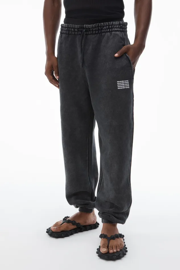 Alexander Wang Sweatpants Unisex Sweatpant In Acid Wash Dense Fleece 8211 WomenMen