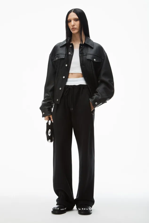 Alexander Wang Sweatpants Wide Leg Sweatpants With PreStyled Logo Brief Waistband 8211 Women
