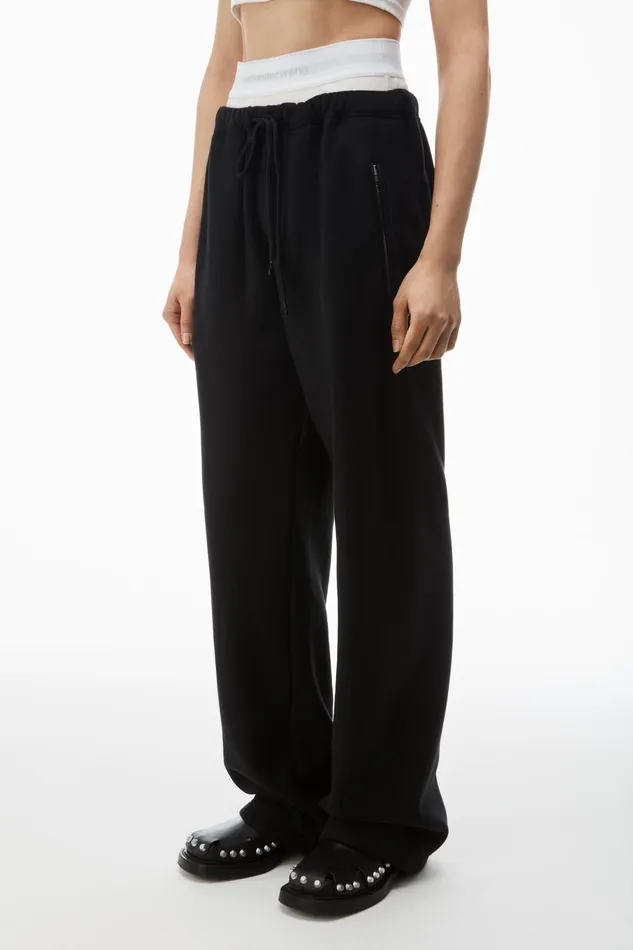 Alexander Wang Sweatpants Wide Leg Sweatpants With PreStyled Logo Brief Waistband 8211 Women