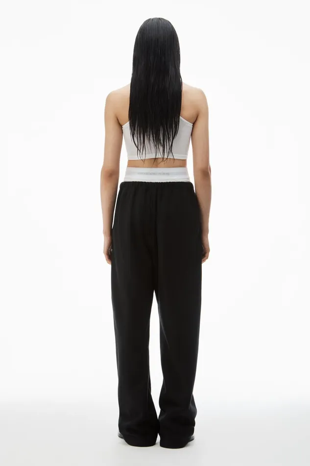 Alexander Wang Sweatpants Wide Leg Sweatpants With PreStyled Logo Brief Waistband 8211 Women