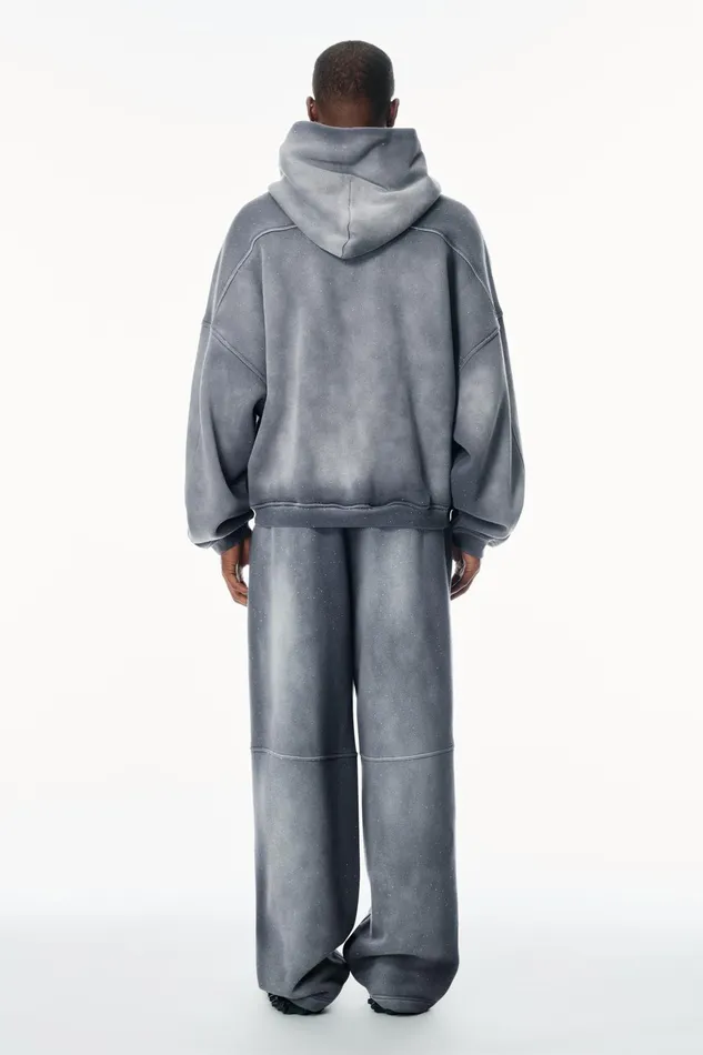 Alexander Wang Sweatshirts Crystal Hotfix ZipUp Hoodie 8211 Men