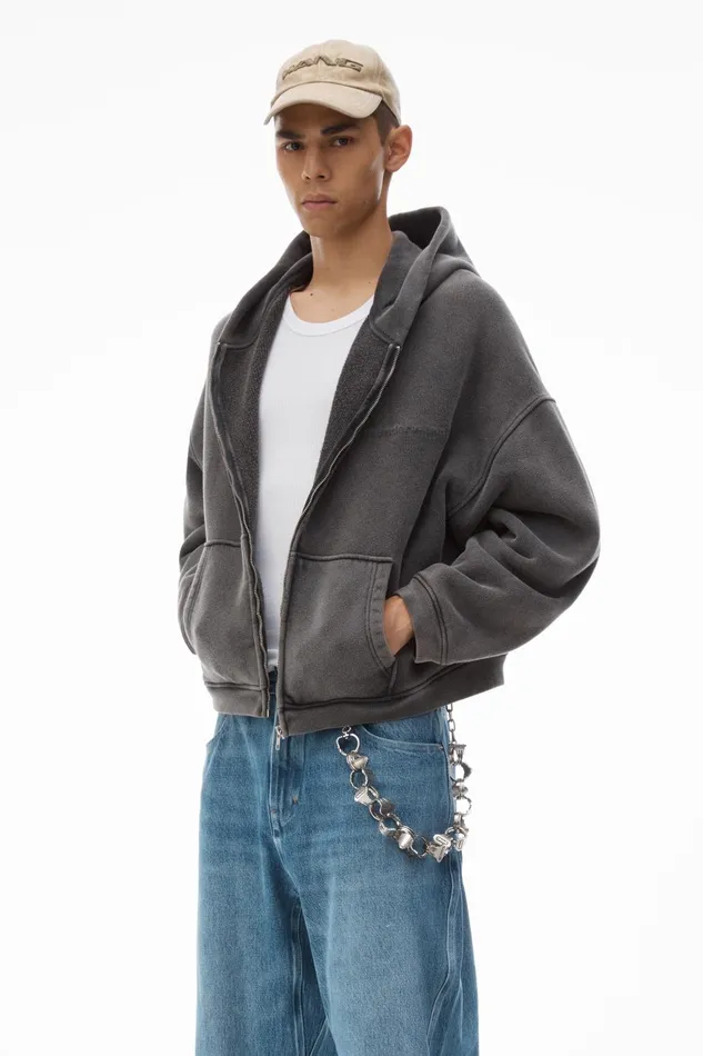 Alexander Wang Sweatshirts Men039s Oversize ZipUp Hoodie In Cotton Terry 8211 Men