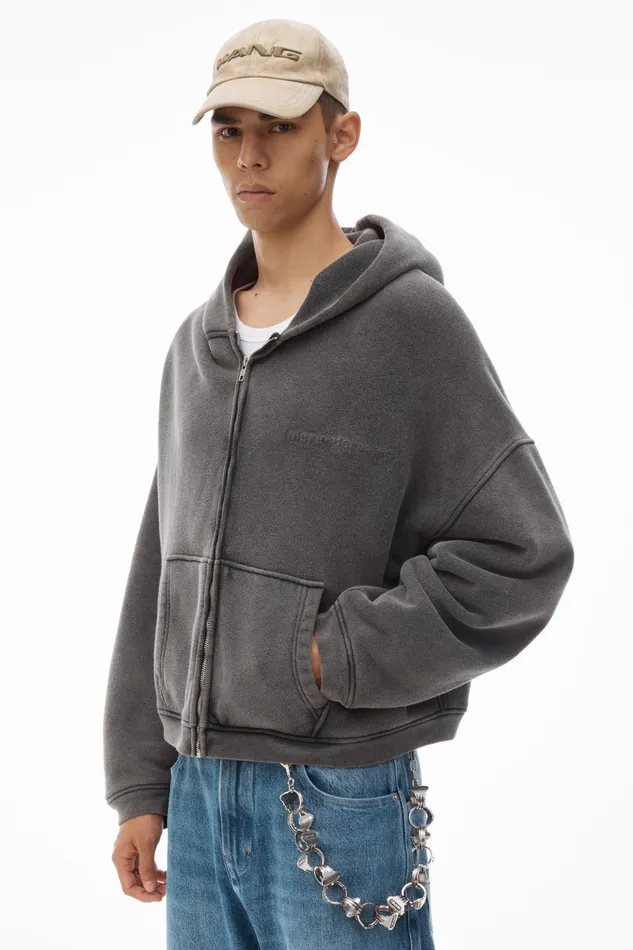 Alexander Wang Sweatshirts Men039s Oversize ZipUp Hoodie In Cotton Terry 8211 Men
