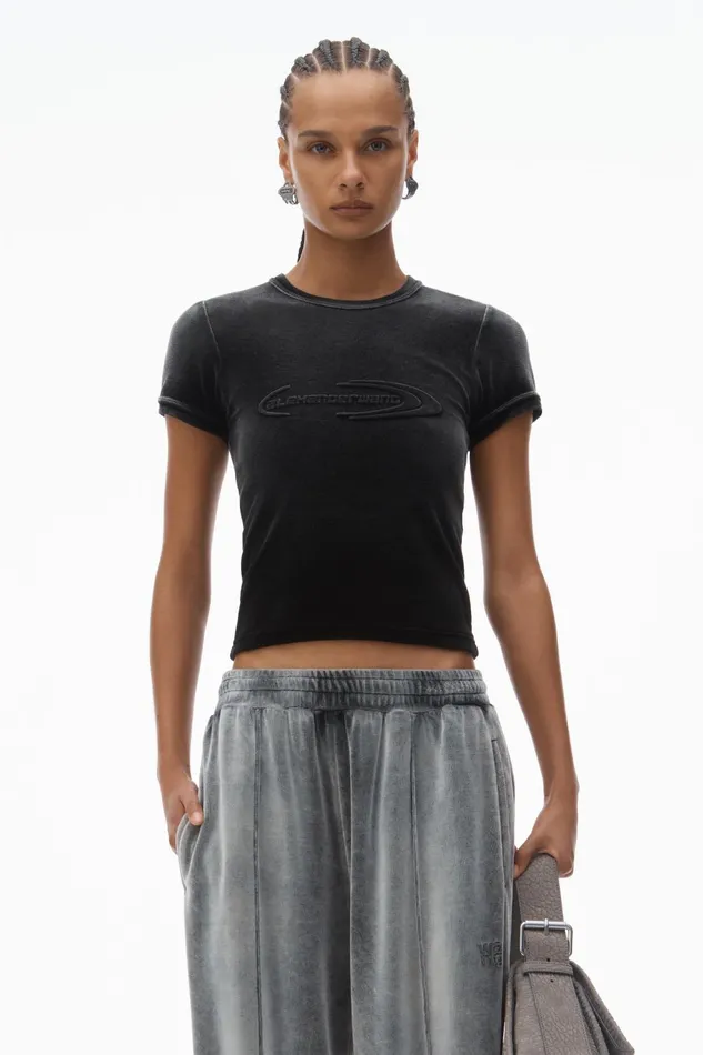 Alexander Wang TShirts Baby Tee In Plush Velour 8211 Women