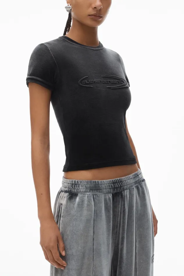 Alexander Wang TShirts Baby Tee In Plush Velour 8211 Women