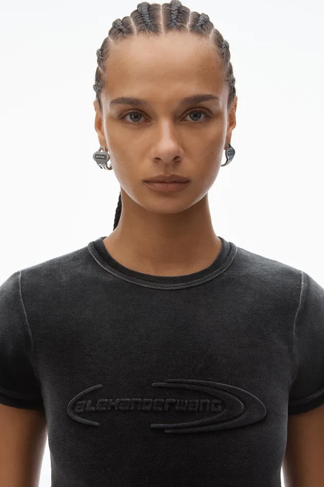 Alexander Wang TShirts Baby Tee In Plush Velour 8211 Women