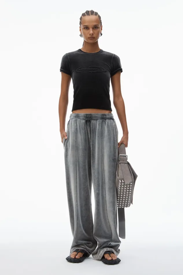 Alexander Wang TShirts Baby Tee In Plush Velour 8211 Women