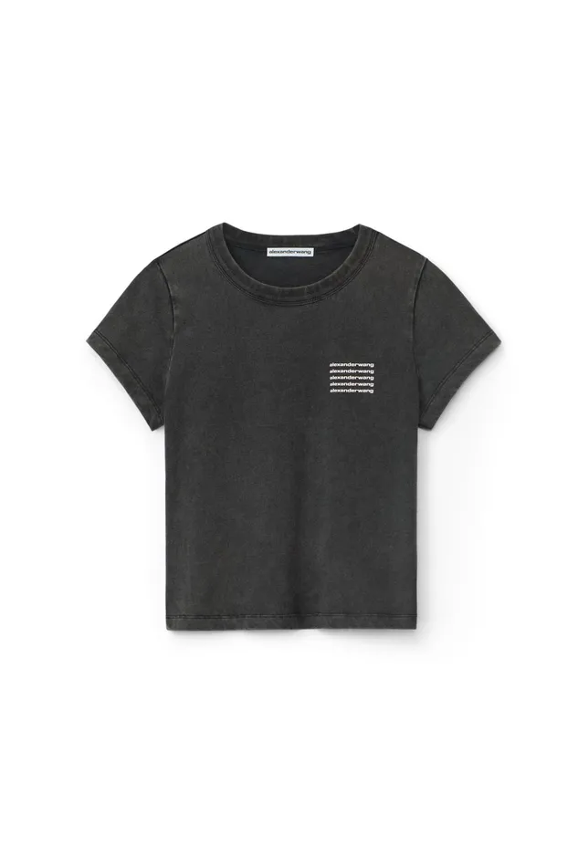 Alexander Wang TShirts Shrunken Tee In Acid Wash Jersey 8211 Women
