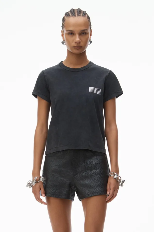 Alexander Wang TShirts Shrunken Tee In Acid Wash Jersey 8211 Women