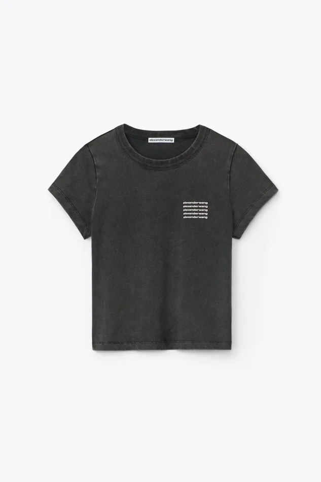 Alexander Wang TShirts Shrunken Tee In Acid Wash Jersey 8211 Women
