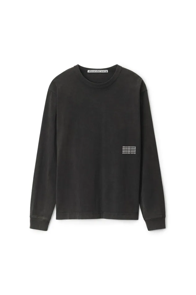 Alexander Wang TShirts Unisex LongSleeve Tee In Acid Wash Jersey 8211 WomenMen