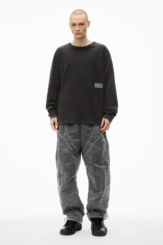 Alexander Wang TShirts Unisex LongSleeve Tee In Acid Wash Jersey 8211 WomenMen