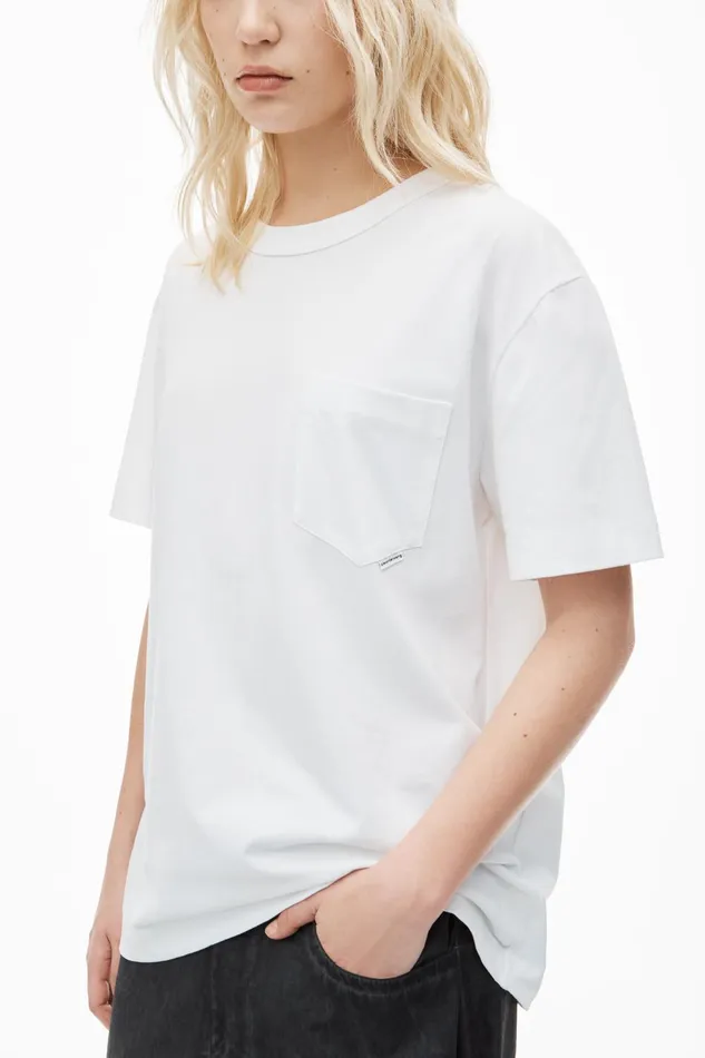 Alexander Wang TShirts Unisex Pocket Tee In High Twist Jersey 8211 WomenMen