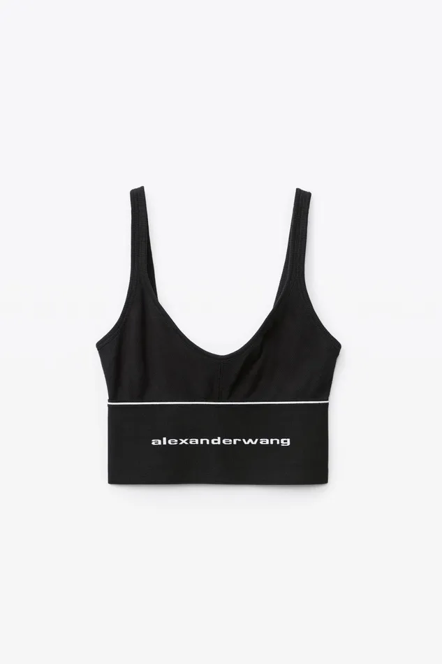 Alexander Wang Tops and Shirts Logo Elastic Bra In Ribbed Jersey 8211 Women