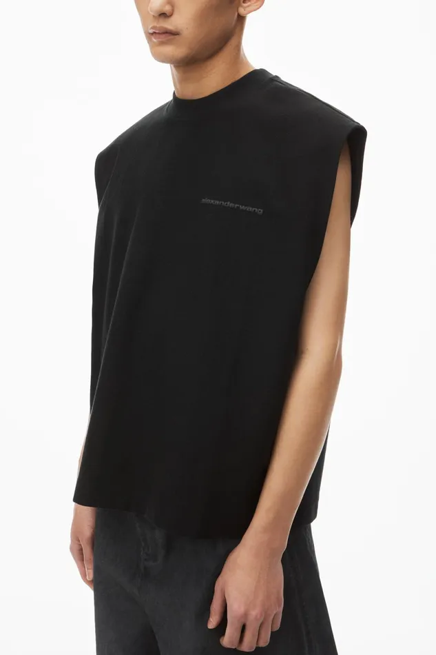 Alexander Wang Tops Puffed Logo Muscle Tank Top In Cotton 8211 Men