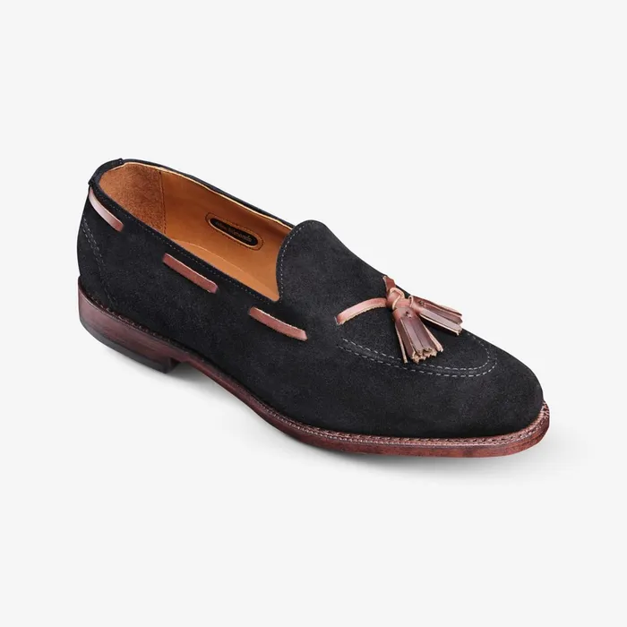Allen Edmonds Acheson Suede Tassel Dress Loafer Black With Brown Men Loafers and SlipOns