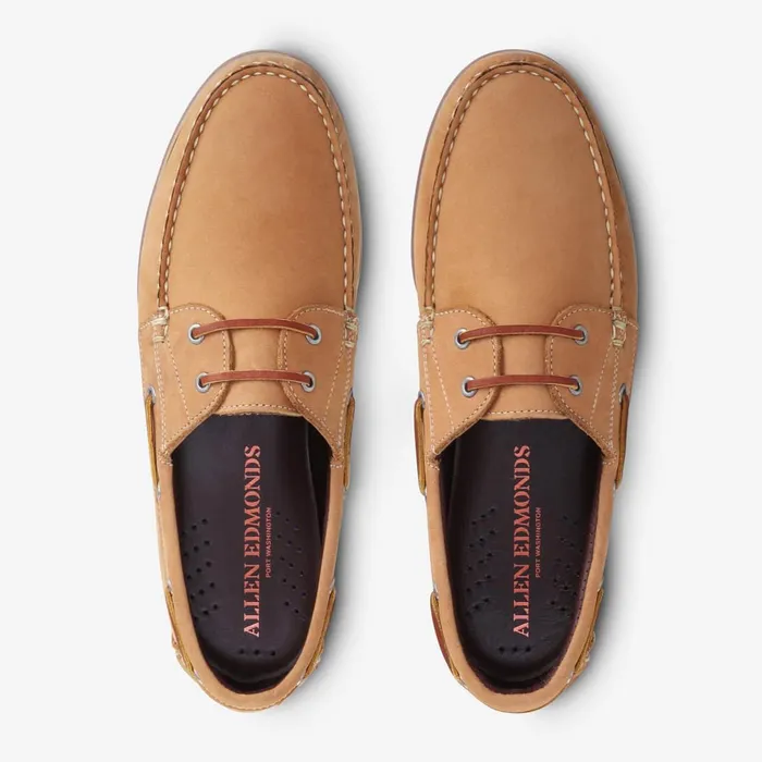 Allen Edmonds Force 10 Boat Shoe Tan Men Boat Shoes and Driving Mocs