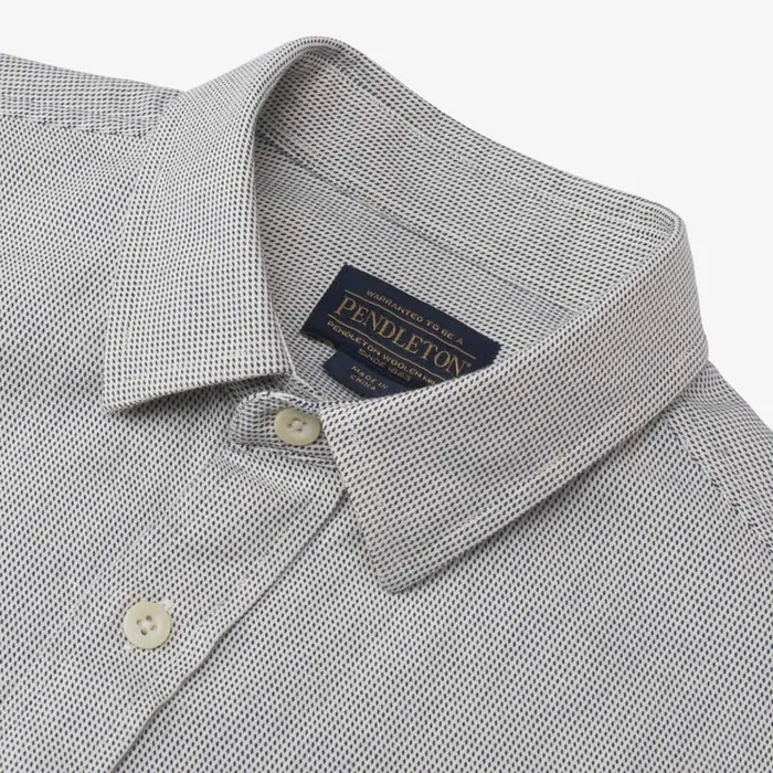 Allen Edmonds Indigo Dot Kay Street Short Sleeve Shirt Ivory Indigo Dot Men Shirts and Sweaters