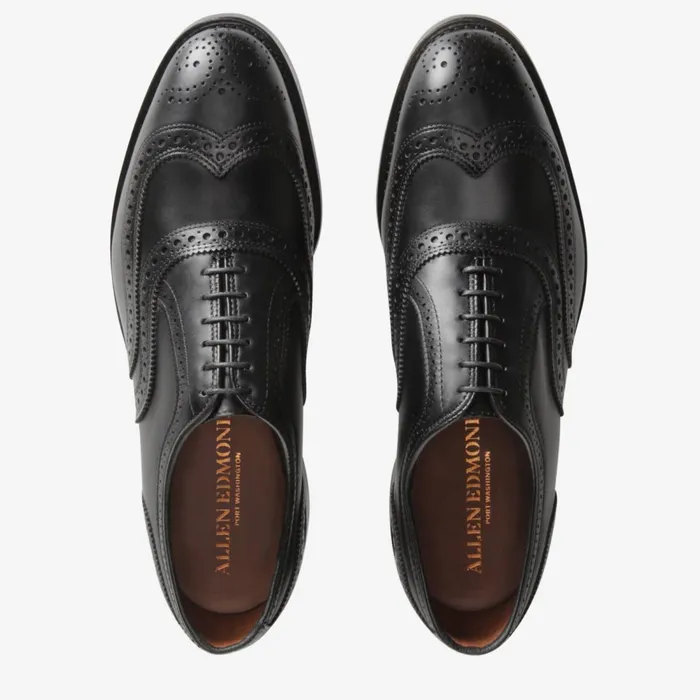 Allen Edmonds McAllister Wingtip Oxford With Dainite Rubber Sole Black Men Wide Width Shoes