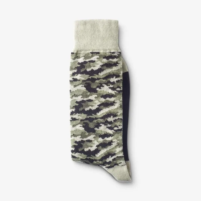 Allen Edmonds MidCalf Pattern Knit Dress Sock Olive Camo Men Socks