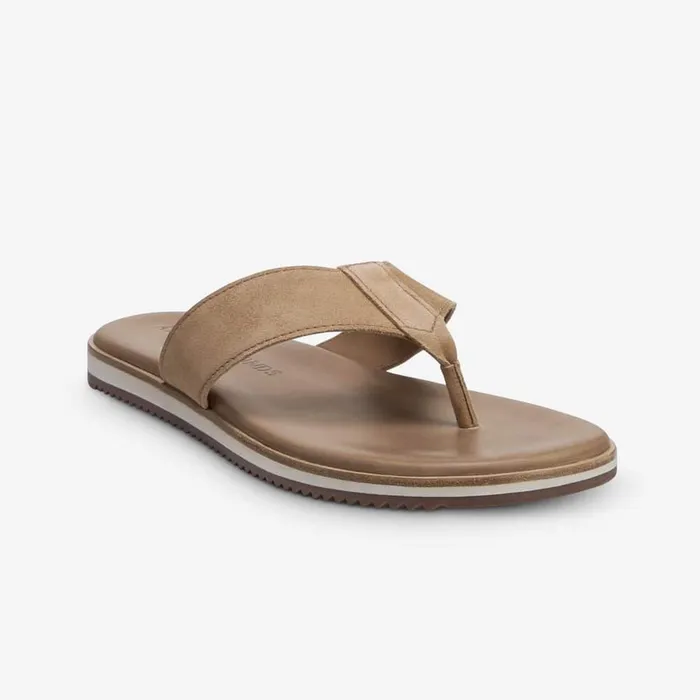 Allen Edmonds Oscar Suede Thong Sandals Camel Men Loafers and SlipOns