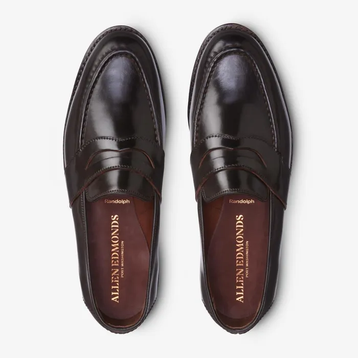 Allen Edmonds Randolph Shell Cordovan Penny Loafer Brown Men Wide Width Shoes