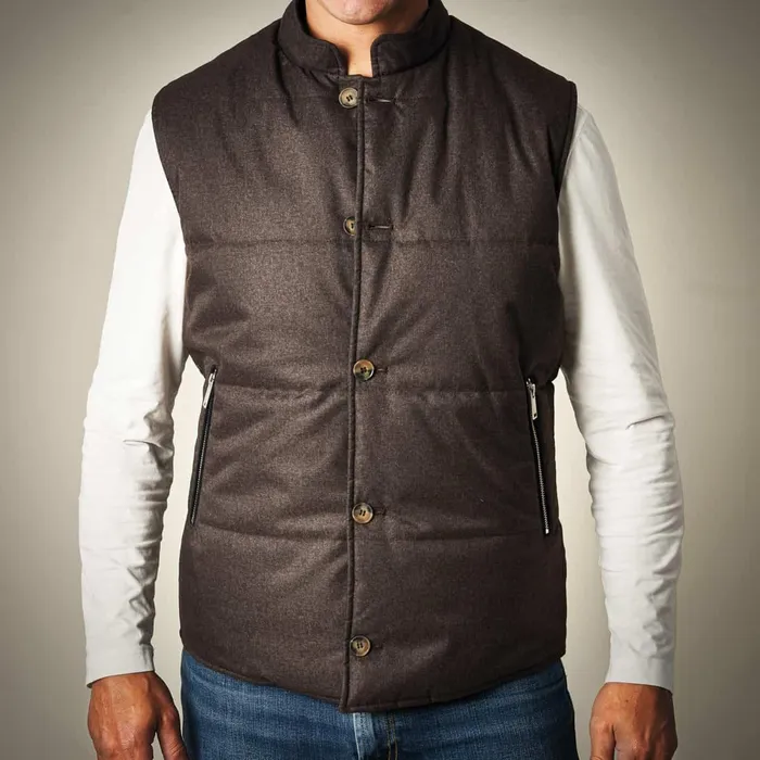 Allen Edmonds Reversible Vest Brown Navy Men Outerwear