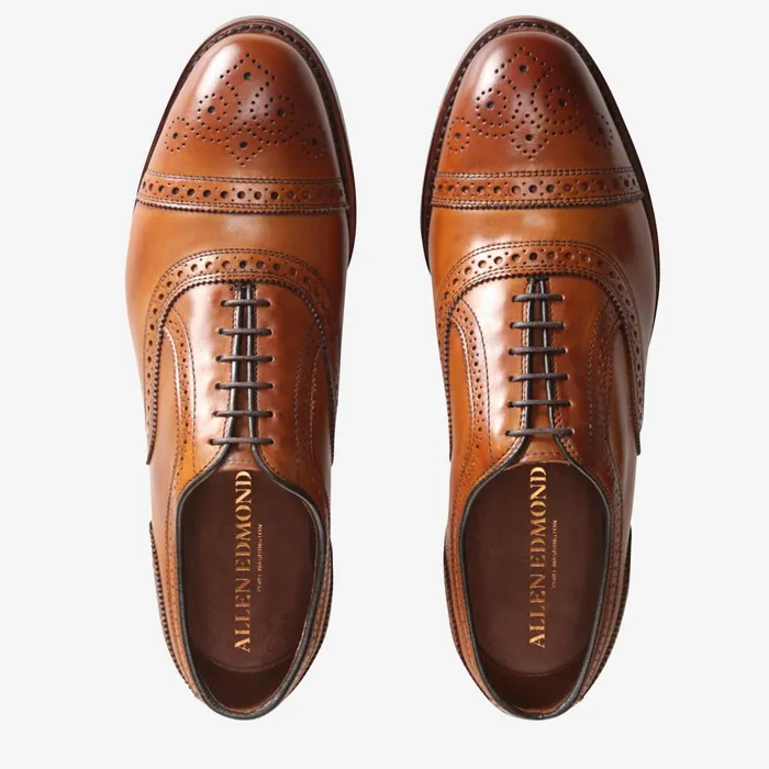 Allen Edmonds Strand CapToe Oxford With Combination Tap Sole Walnut Men Wide Width Shoes