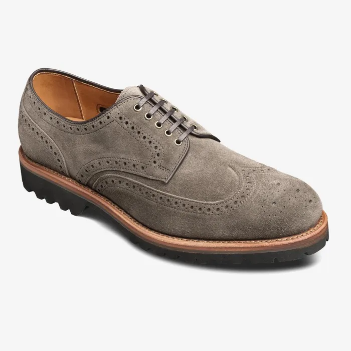 Allen Edmonds Tate Suede Wingtip Shoe Taupe Men Oxfords and Derbys
