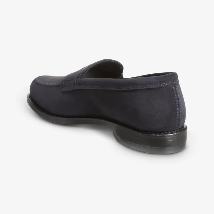 Allen Edmonds Wooster Street Suede Penny Loafer Dark Navy Men Loafers and SlipOns