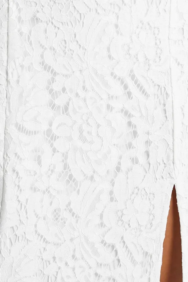 Always Extra Maxi Dress 8211 Thigh Split Dress In White Lace Women Showpo Curve Clothes