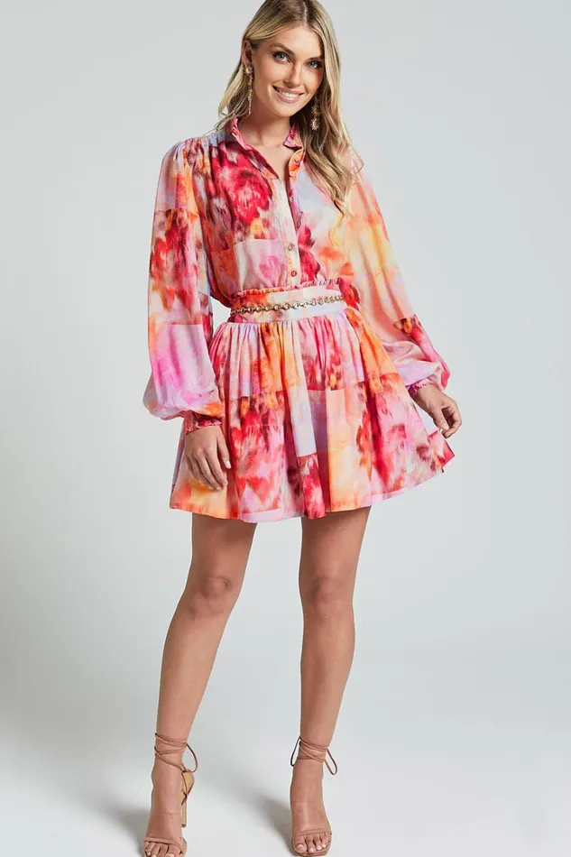 Amalie The Label 8211 Chamika Flare Mini Skirt In Marsielle Print Women Showpo Skirts