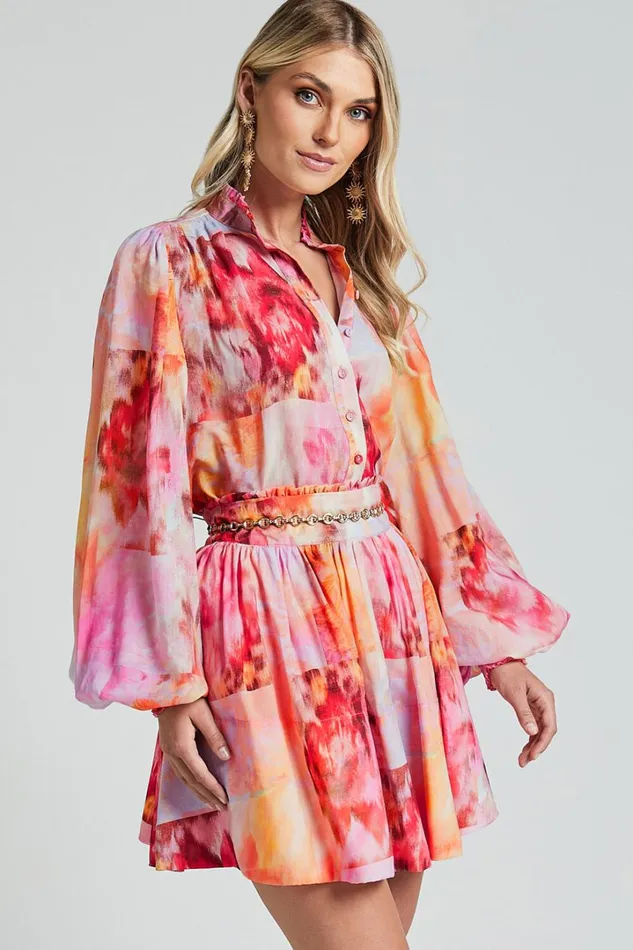 Amalie The Label 8211 Chamika Flare Mini Skirt In Marsielle Print Women Showpo Skirts