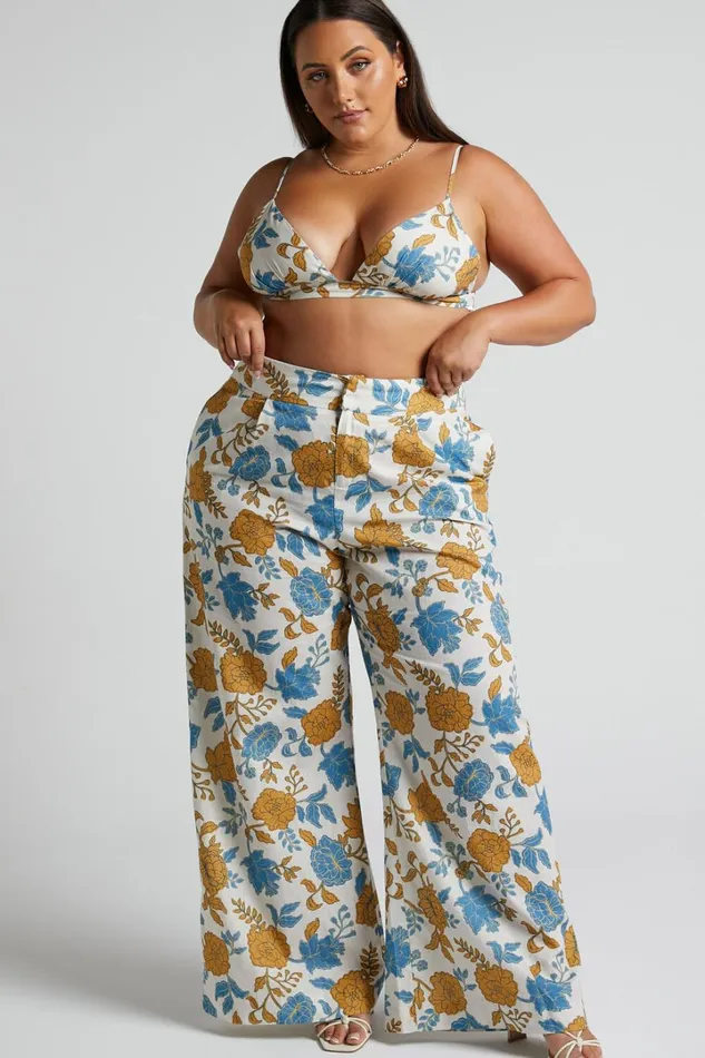 Amalie The Label 8211 Lorete Linen Blend High Rise Wide Leg Pants In Valencia Floral Women Showpo Pants