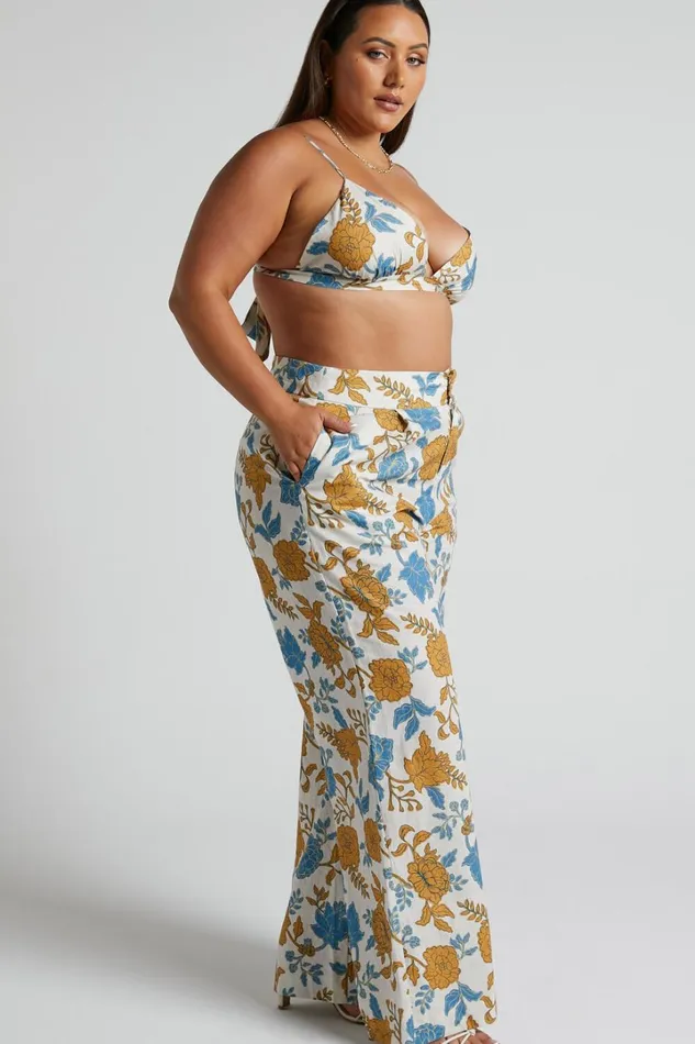 Amalie The Label 8211 Lorete Linen Blend High Rise Wide Leg Pants In Valencia Floral Women Showpo Pants