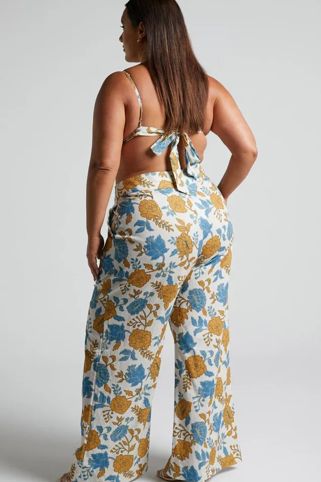 Amalie The Label 8211 Lorete Linen Blend High Rise Wide Leg Pants In Valencia Floral Women Showpo Pants