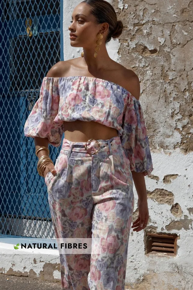 Amalie The Label 8211 Mimie Linen Blend Short Puff Sleeve Tie Back Top In Aurora Print Women Showpo Tops Amalie The Label 8211 Mimie Linen Blend Short Puff Sleeve Tie Back Top In Aurora Print Women Showpo Tops