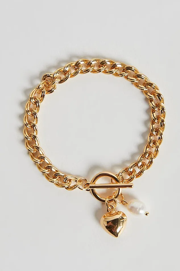Amber Bracelet 8211 Pearl Drop Detail Bracelet In Gold Women Showpo Bracelets