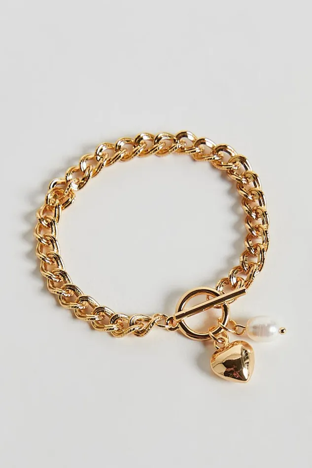 Amber Bracelet 8211 Pearl Drop Detail Bracelet In Gold Women Showpo Bracelets
