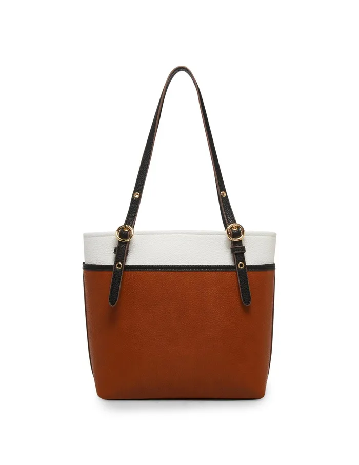 Anne Klein Colorblock AK Perfect Tote Bag Ginger Biscuit Women Handbags