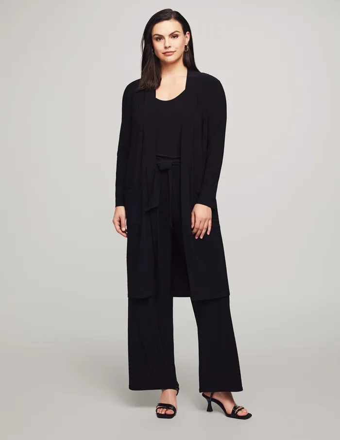 Anne Klein Duster Cardigan With Pockets Anne Black Women Clothing